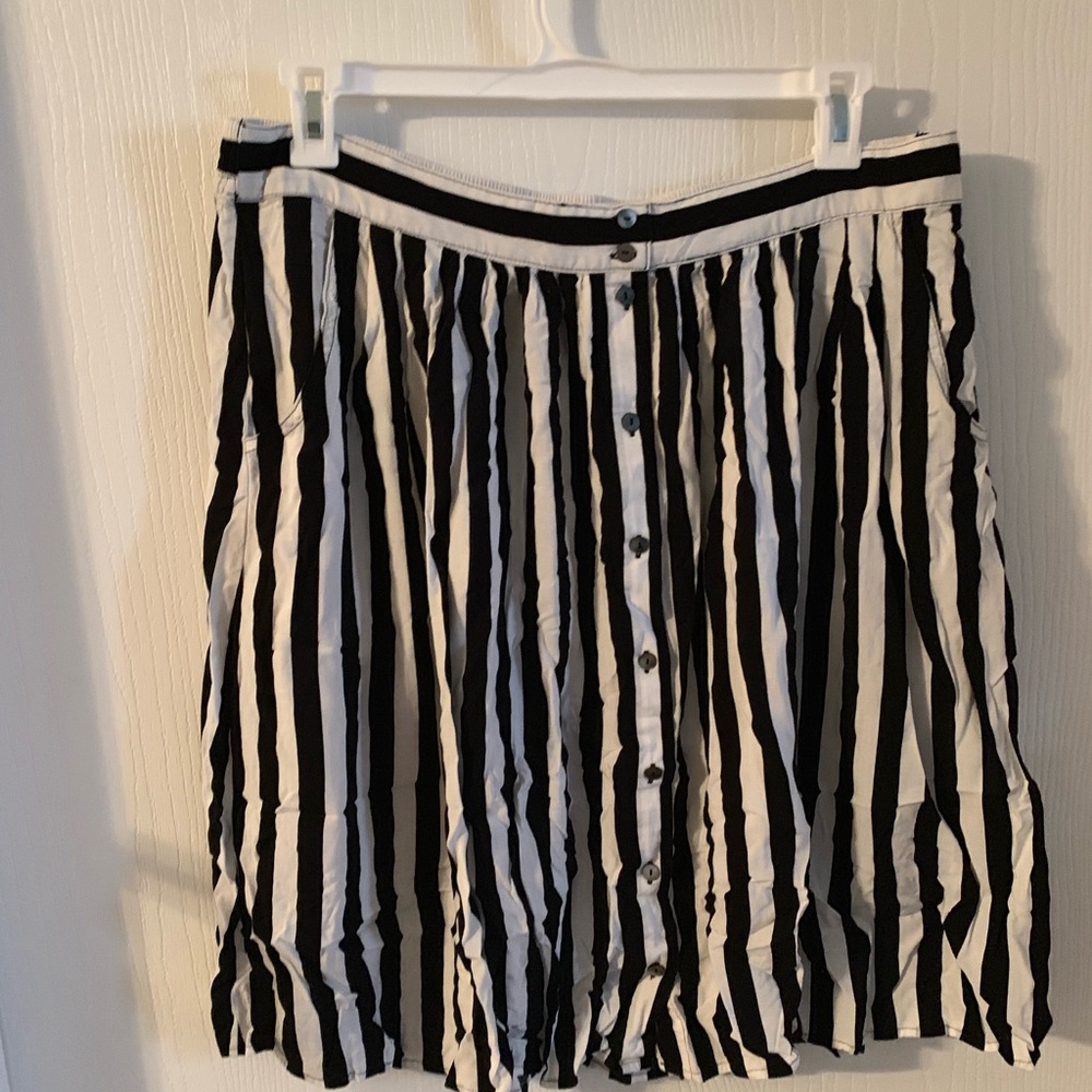Black and white striped skirt